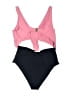 H&M Color Block Pink One Piece Swimsuit Size 12 - photo 2