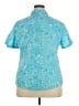 Basic Editions Paisley Teal Short Sleeve Blouse Size XXL - photo 2