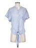 Umgee Blue Short Sleeve Blouse Size S - photo 1