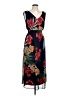 Connected Apparel Tropical Black Blue Casual Dress Size 10 - photo 1