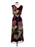 Connected Apparel Tropical Black Blue Casual Dress Size 10 - photo 2