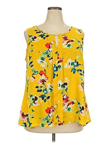 Rose + Olive Sleeveless Blouse (view 1)