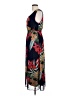 Connected Apparel Tropical Black Blue Casual Dress Size 10 - photo 5