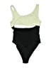 Solid & Striped Color Block Green One Piece Swimsuit Size L - photo 2