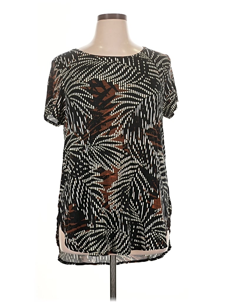 Pre-owned Apt. 9 Short Sleeve Blouse In Black