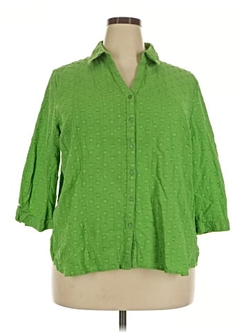 D&Co. 3/4 Sleeve Button-Down Shirt (view 1)