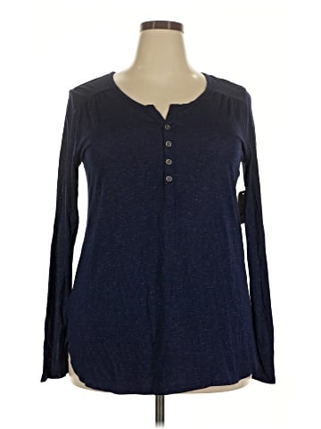 Faded Glory Long Sleeve Henley (view 1)
