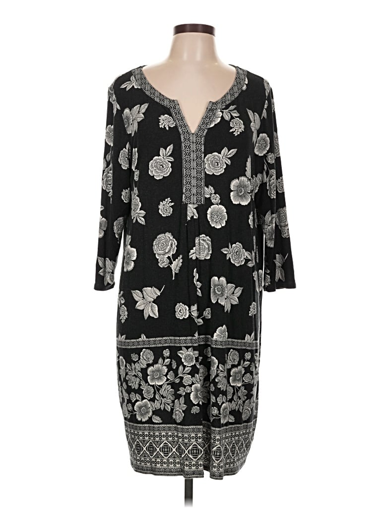 Pre-owned Jjill Casual Dress In Black