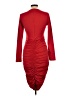 Unbranded Solid Red Cocktail Dress Size L - photo 2