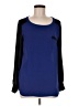 AB Studio 100% Polyester Color Block Blue Long Sleeve Blouse Size M - photo 1