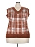 No Comment 100% Acrylic Plaid Brown Sweater Vest Size 3X - photo 1