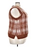 No Comment 100% Acrylic Plaid Brown Sweater Vest Size 3X - photo 4
