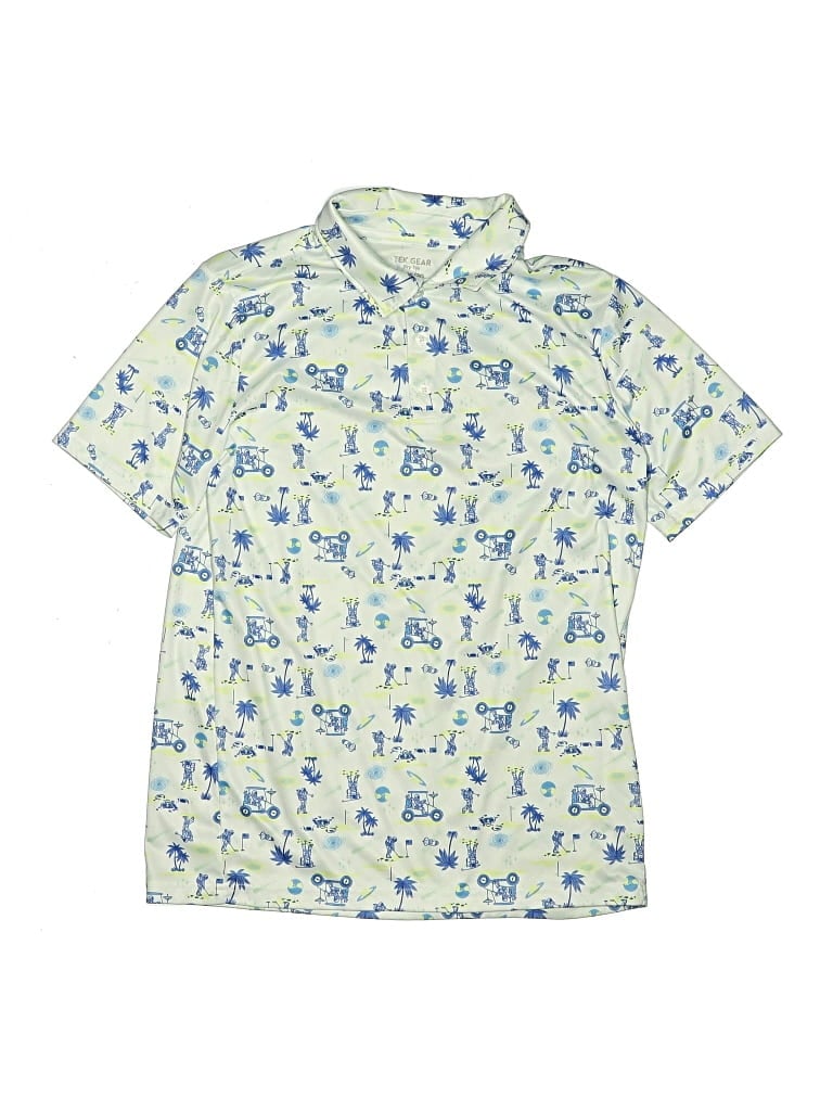 Pre-owned Tek Gear Kids' Short Sleeve Polo Shirt In White