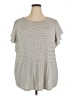 Adrianna Papell Gray Short Sleeve Top Size 2X - photo 1