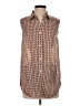 Tory Burch 100% Cotton Brown Sleeveless Button-Down Shirt Size 4 - photo 1