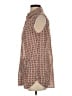 Tory Burch 100% Cotton Brown Sleeveless Button-Down Shirt Size 4 - photo 5