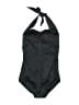 Ruby Ribbon Solid Black One Piece Swimsuit Size 6 - photo 2