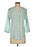 Preswick & Moore Teal 3/4 Sleeve Button-Down Shirt Size S - photo 1