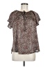 VICI 100% Polyester Animal Print Brown Short Sleeve Blouse Size M - photo 1