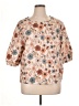 Unbranded Floral Tan Short Sleeve Blouse Size XL - photo 1