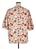 Unbranded Floral Tan Short Sleeve Blouse Size XL - photo 2