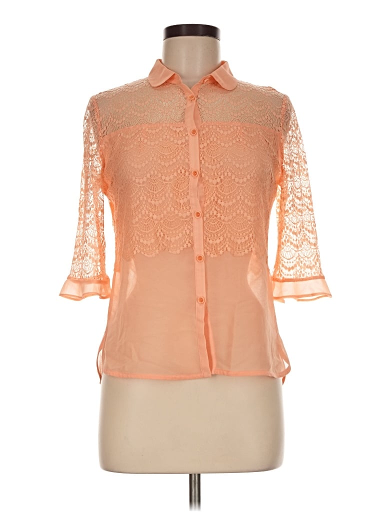 Pre-owned Assorted Brands 3/4 Sleeve Blouse In Orange