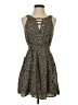BCBGeneration 100% Polyester Animal Print Brown Casual Dress Size 2 - photo 1