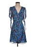 Mango Print Blue Cocktail Dress Size 4 - photo 1