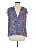 A.L.C. 100% Silk Blue Short Sleeve Silk Top Size 8 - photo 1