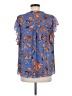 A.L.C. 100% Silk Blue Short Sleeve Silk Top Size 8 - photo 2