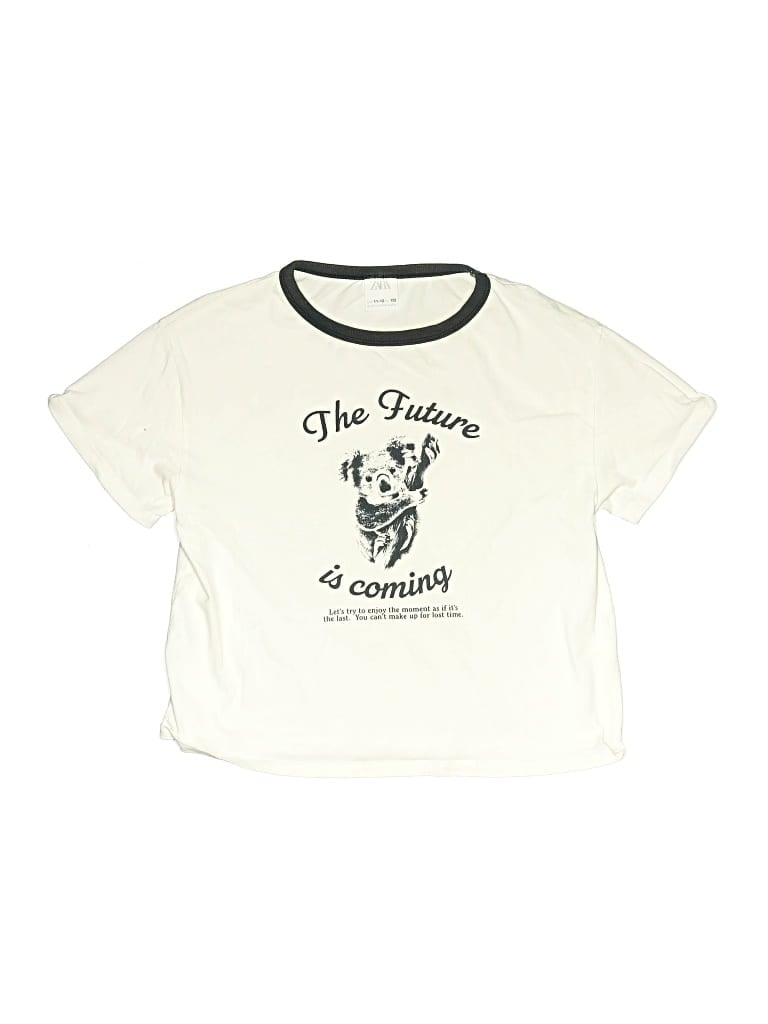 Pre-owned Zara Kids' Short Sleeve T-shirt In Ivory