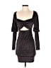 Symphony 100% Polyester Tweed Gray Cocktail Dress Size S - photo 1