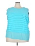 Avenue 100% Polyester Teal Sleeveless Blouse Size 30 - 32 Plus - photo 1