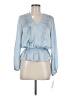MICHAEL Michael Kors 100% Polyester Blue Long Sleeve Blouse Size M (petite) - photo 1