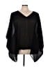 Eileen Fisher 100% Polyester Black Short Sleeve Blouse Size L - photo 1