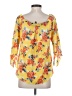 Status by Chenault Yellow 3/4 Sleeve Blouse Size S - photo 2