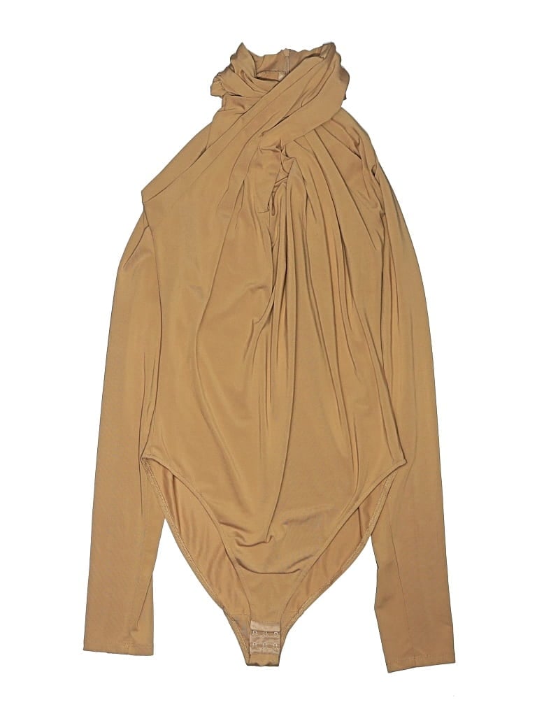 Pre-owned H&m Long Sleeve Blouse In Tan