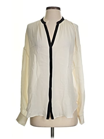 Vince. Long Sleeve Silk Top (view 1)