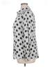 Foxcroft 100% Rayon Polka Dots Silver Long Sleeve Blouse Size 14 - photo 5