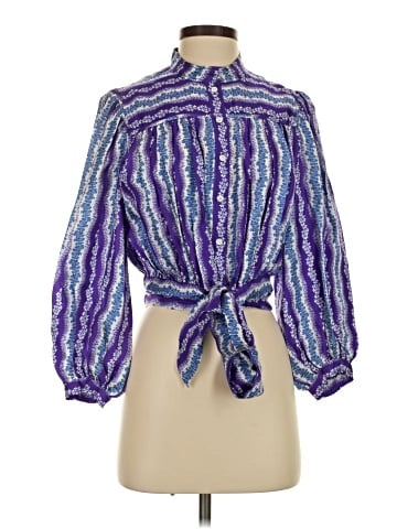 Sandro 3/4 Sleeve Silk Top (view 1)