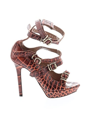 Vivienne Westwood SS14 Leather Embossed Buckle Carrie Sandals (view 1)