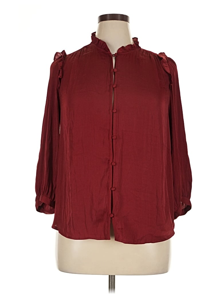 Lc Lauren Conrad 3/4 Sleeve Blouse In Brown