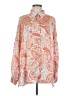 L Love 100% Polyester Paisley Orange Long Sleeve Blouse Size M - photo 1