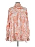 L Love 100% Polyester Paisley Orange Long Sleeve Blouse Size M - photo 2