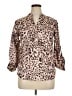 Unbranded Animal Print Pink 3/4 Sleeve Blouse Size XL - photo 1