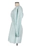 Leyden 100% Polyester Checkered-gingham Teal Casual Dress Size M - photo 5
