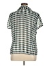 East5th 100% Polyester Houndstooth Teal Short Sleeve Blouse Size XL - photo 2