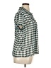 East5th 100% Polyester Houndstooth Teal Short Sleeve Blouse Size XL - photo 4