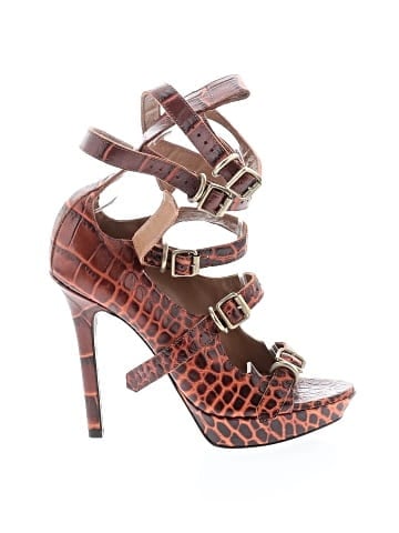 Vivienne Westwood SS14 Leather Embossed Buckle Carrie Sandals (view 1)