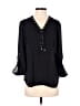 JM Collection 100% Polyester Black 3/4 Sleeve Blouse Size M (petite) - photo 1